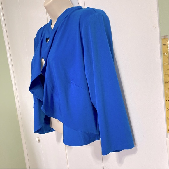 BOB MACKIE Wearable Art Cardigan Womens Large Navy Blue White Preppy Coastal 1X - Picture 5 of 12